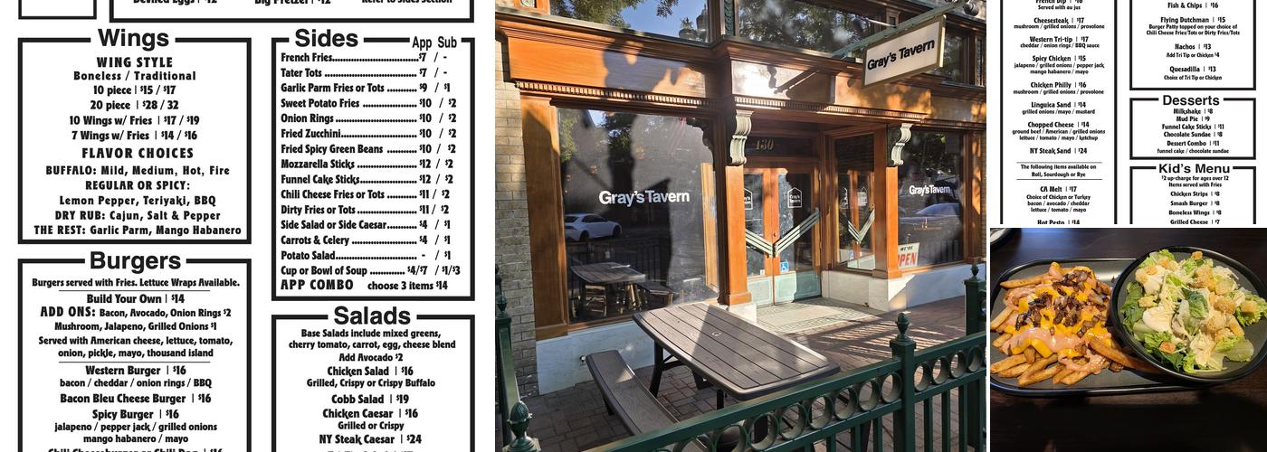 Gray's Tavern Menu