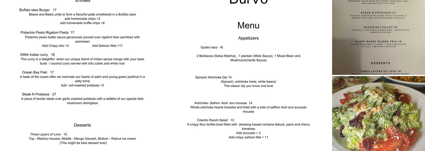 Durvo Menu