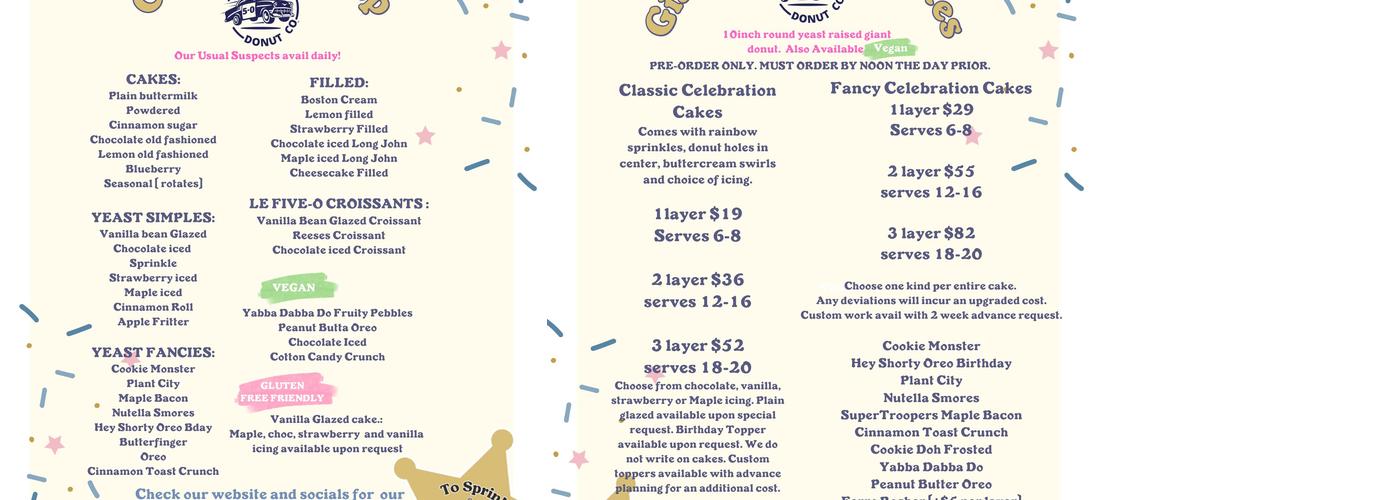 Five-O Donut Co - Ellenton Menu