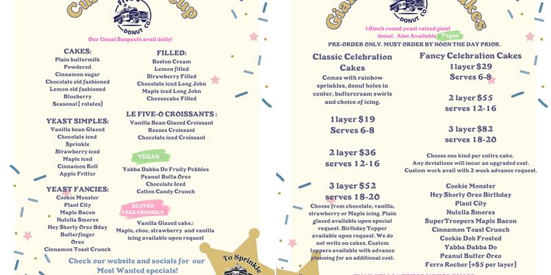 Five-O Donut Co - Ellenton Menu
