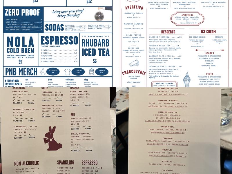 Potential New Boyfriend Menu