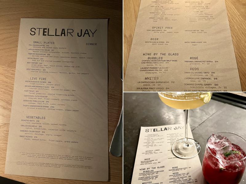 Stellar Jay Menu
