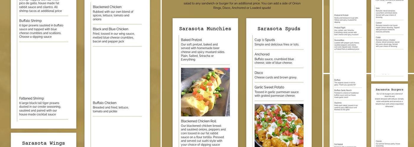 The Fat Rabbit Pub Menu