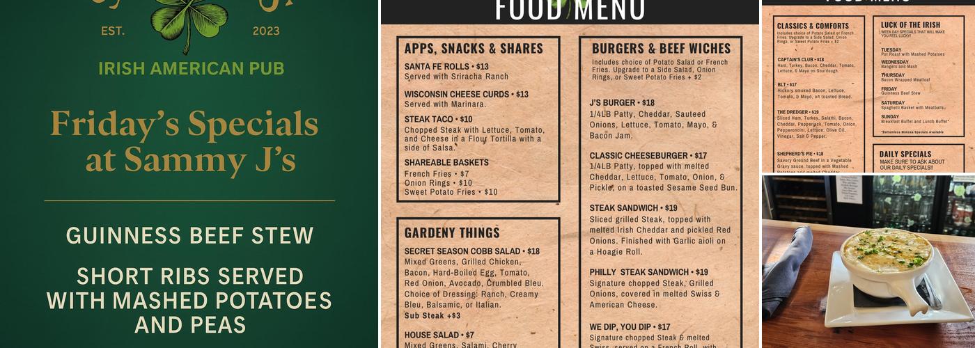 Sammy J’s Menu