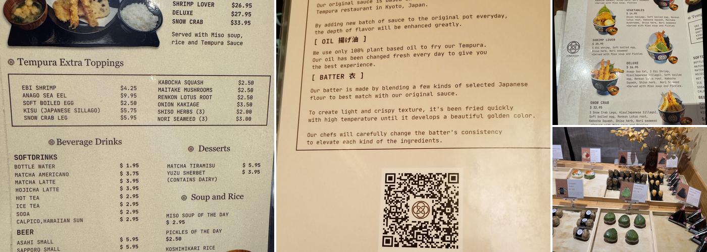 Chamon Las Vegas Menu