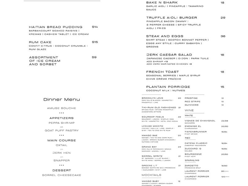 Mango Bay Menu