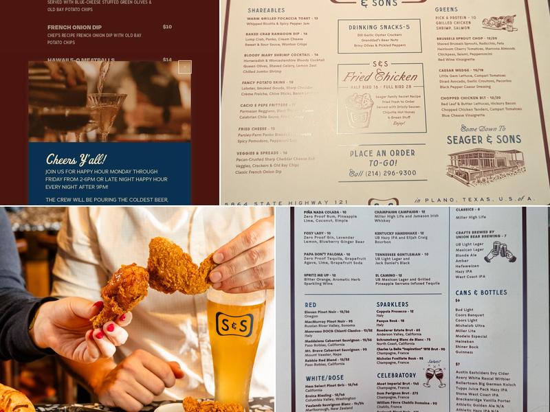 Seager & Sons Menu
