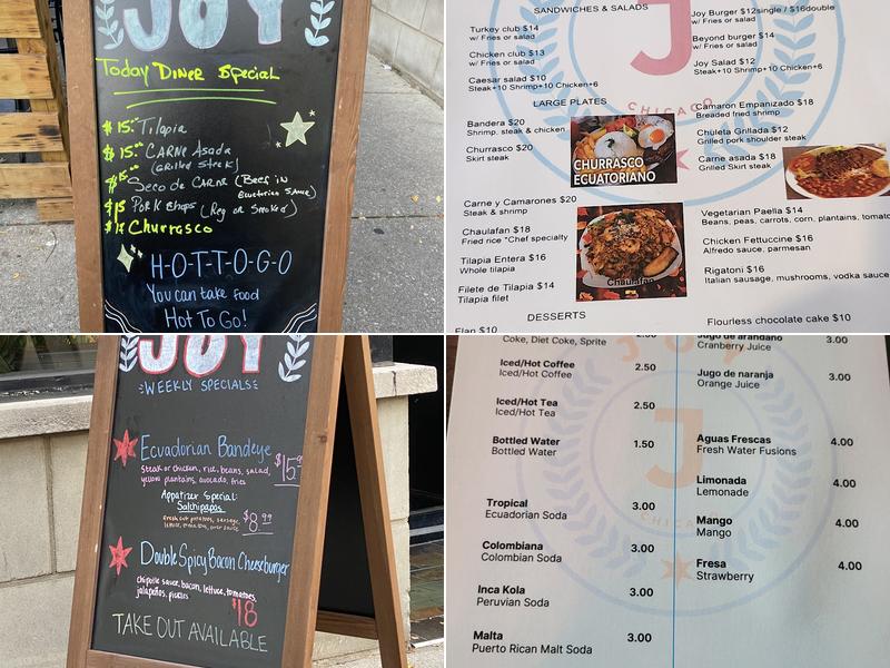Joy Chicago Menu