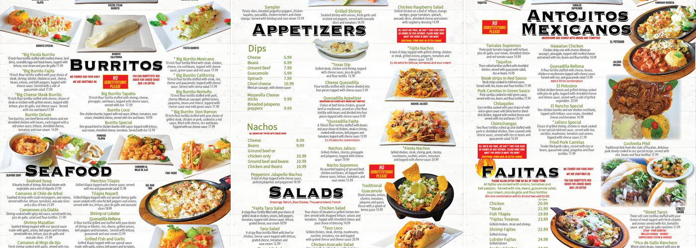 Gran Fiesta Mexican Grill & Cantina Menu