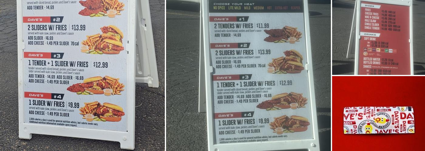 Dave's Hot Chicken Menu