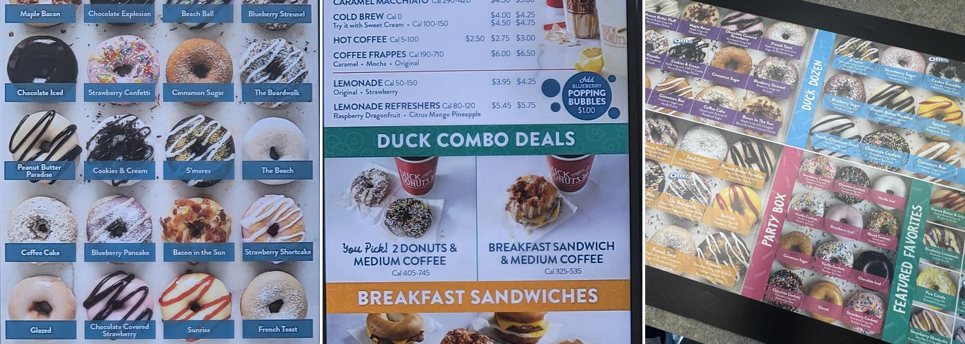 Duck Donuts Menu