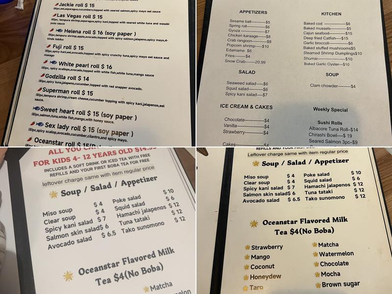 Ocean Star Seafood Co Menu