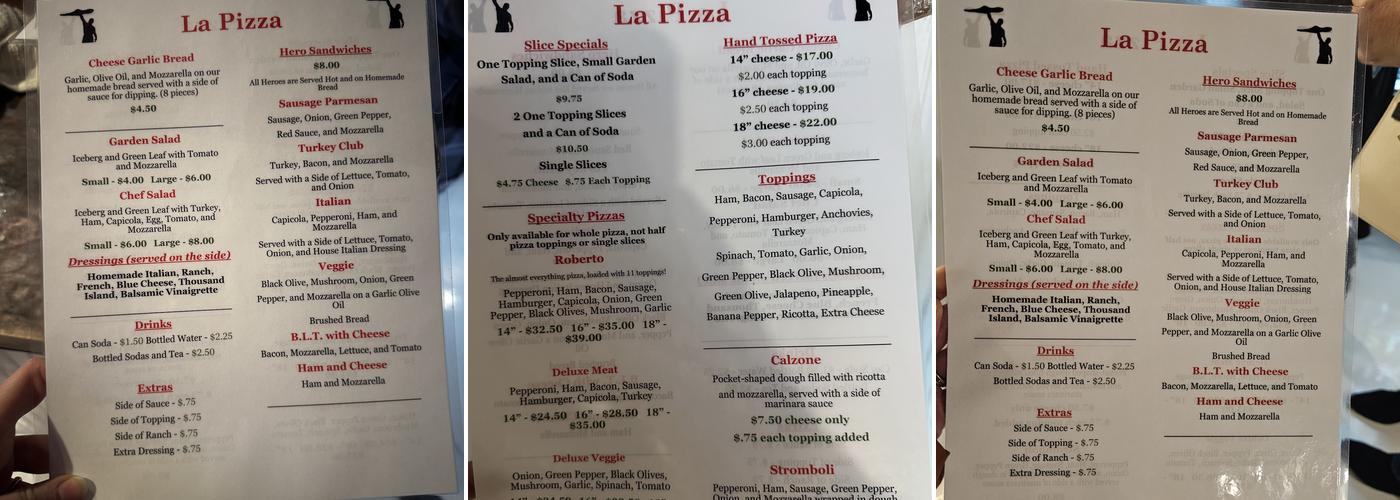 La Pizza St. Charles Menu