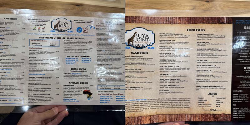 Suya Joint Providence Menu