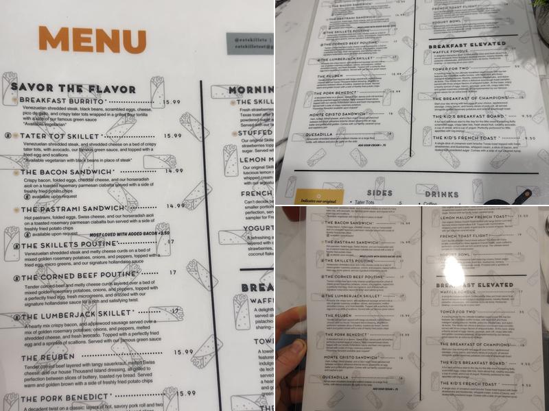 Skillets Menu