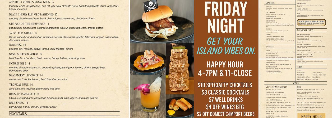 Black Jack's Rum Bar & Grille Menu