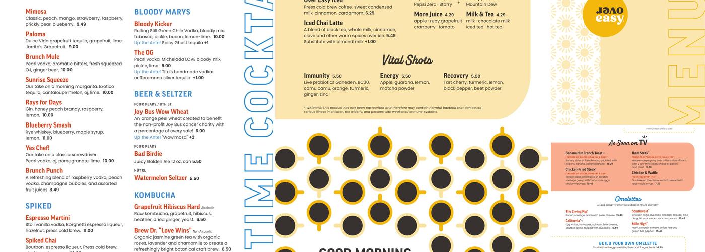 Over Easy Menu