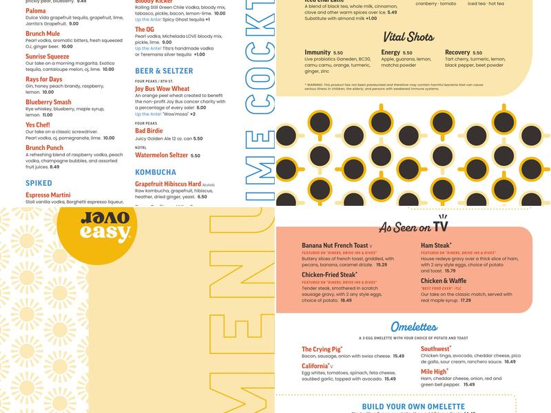 Over Easy Menu