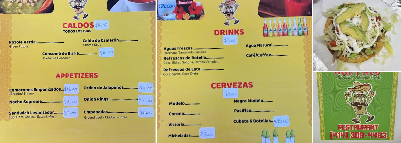 Mr.Taco Restaurant Menu