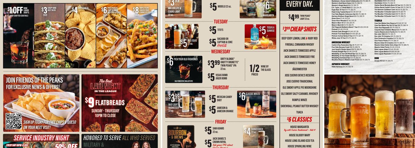 Twin Peaks Menu