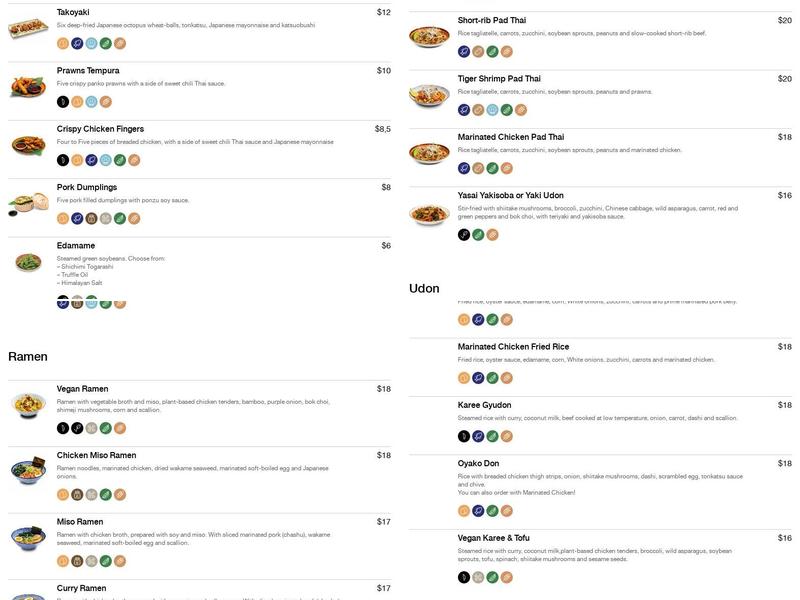 UDON Menu