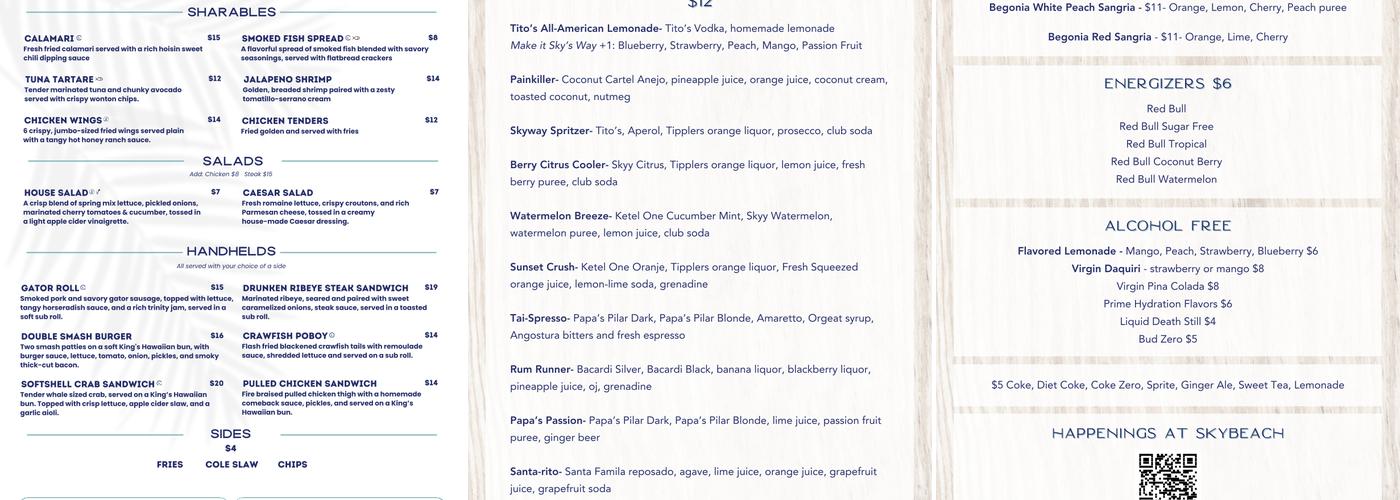 SkyBar + Grille Menu