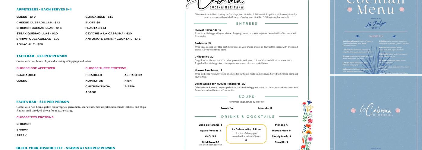 La Cabrona Menu