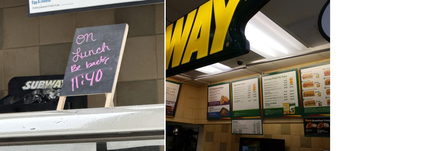 Subway Menu