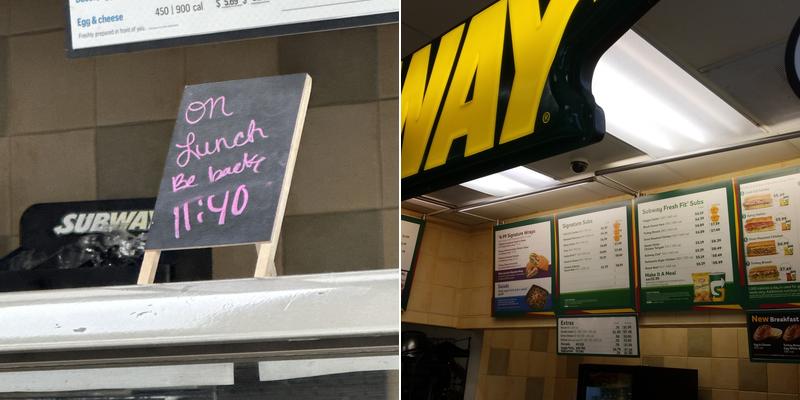 Subway Menu