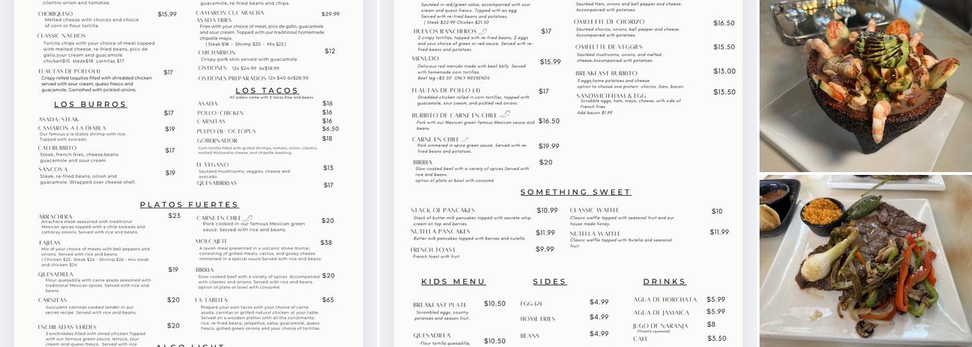Sancova Mexican Grill&Bar Menu