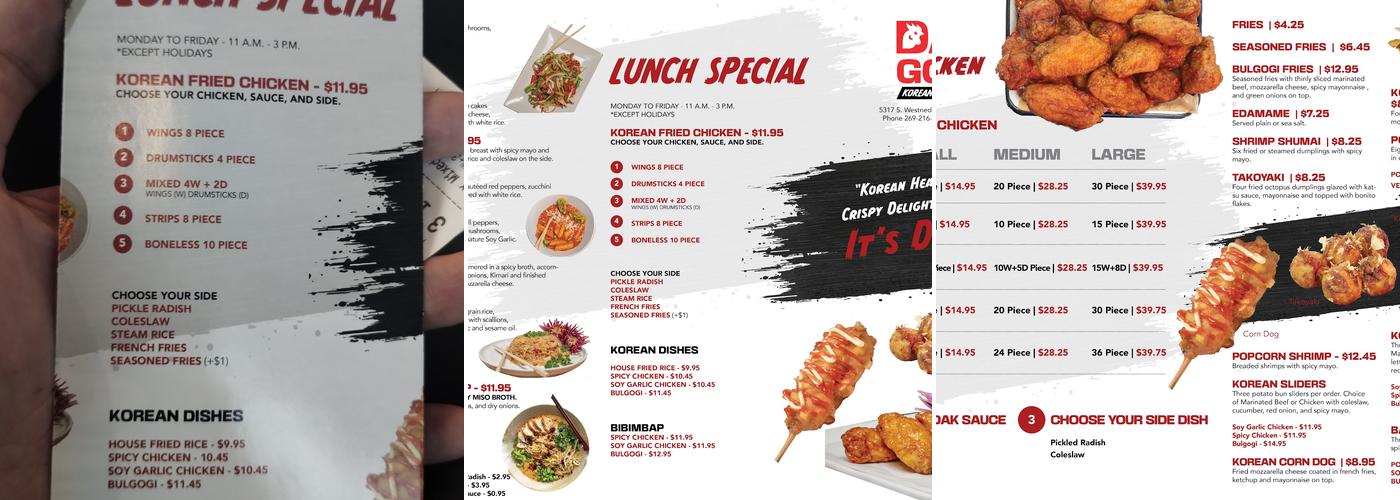 Dak Good Menu