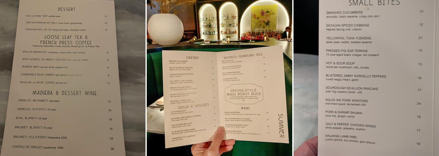 Choy Menu