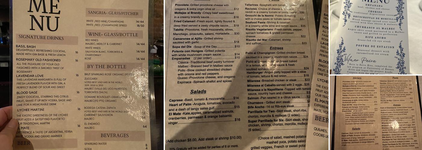 Raíces Argentinas Menu