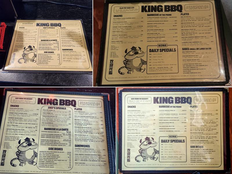 King BBQ Menu