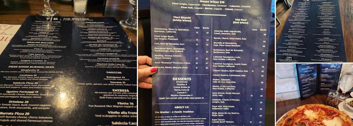The Brother Trattoria Menu