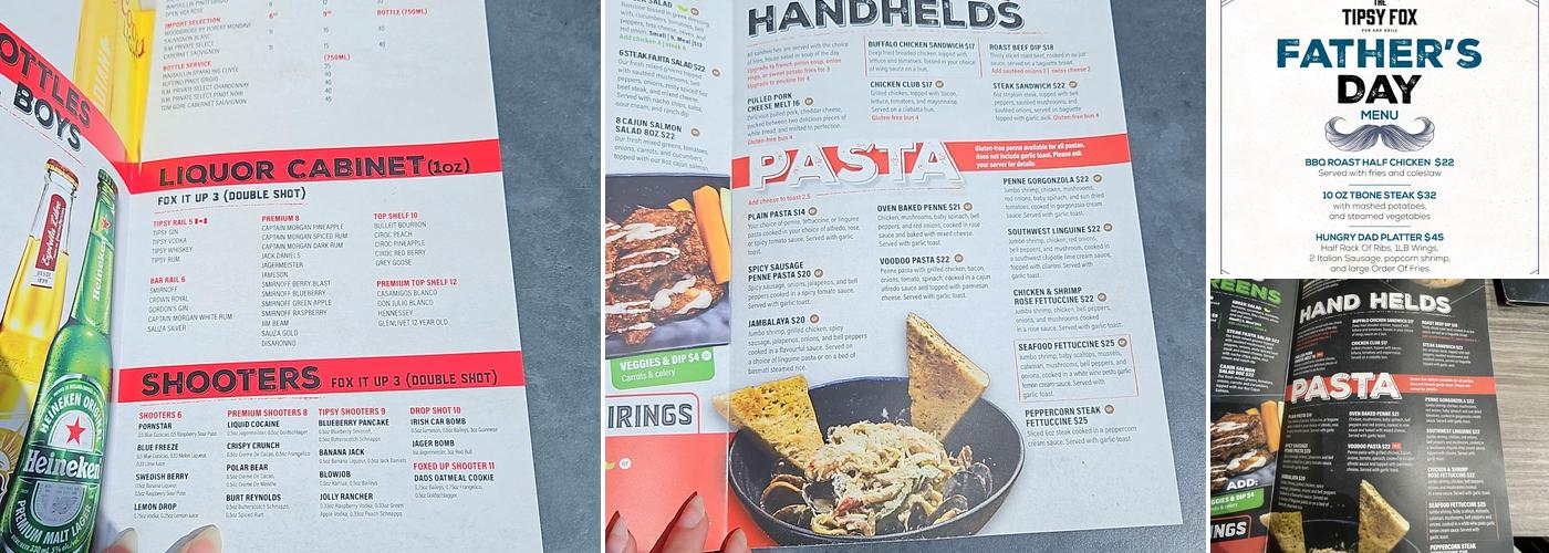 The Tipsy Fox Pub & Grill - Arthur Menu