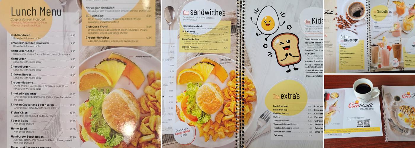 Coco Frutti Belleville Menu