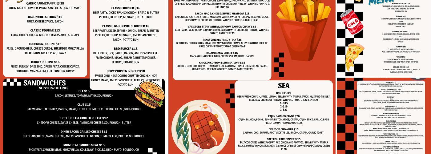 Vera’s Diner Menu