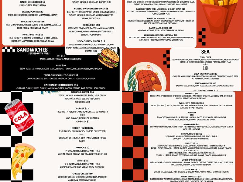 Vera’s Diner Menu