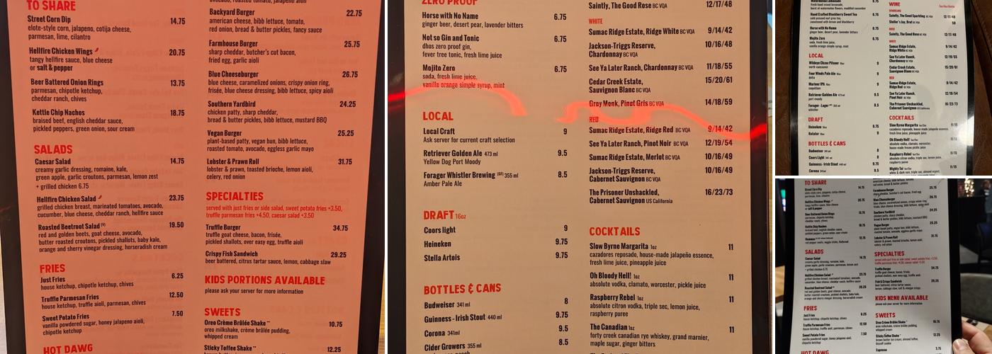 Gordon Ramsay Burger Vancouver Menu