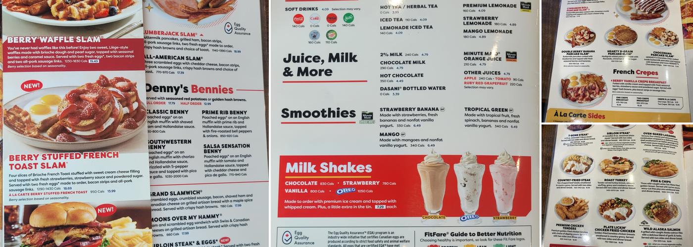 Denny's Restaurant Dartmouth Menu