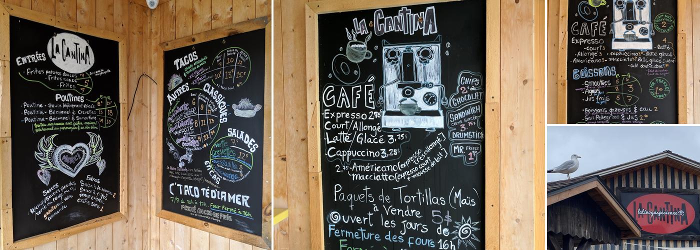 La Cantina Latinogaspésienne Menu