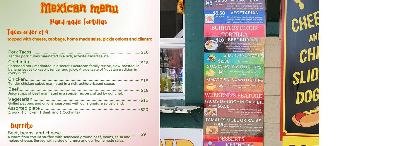 Yucatan taco man Menu