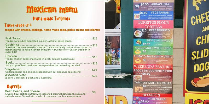 Yucatan taco man Menu