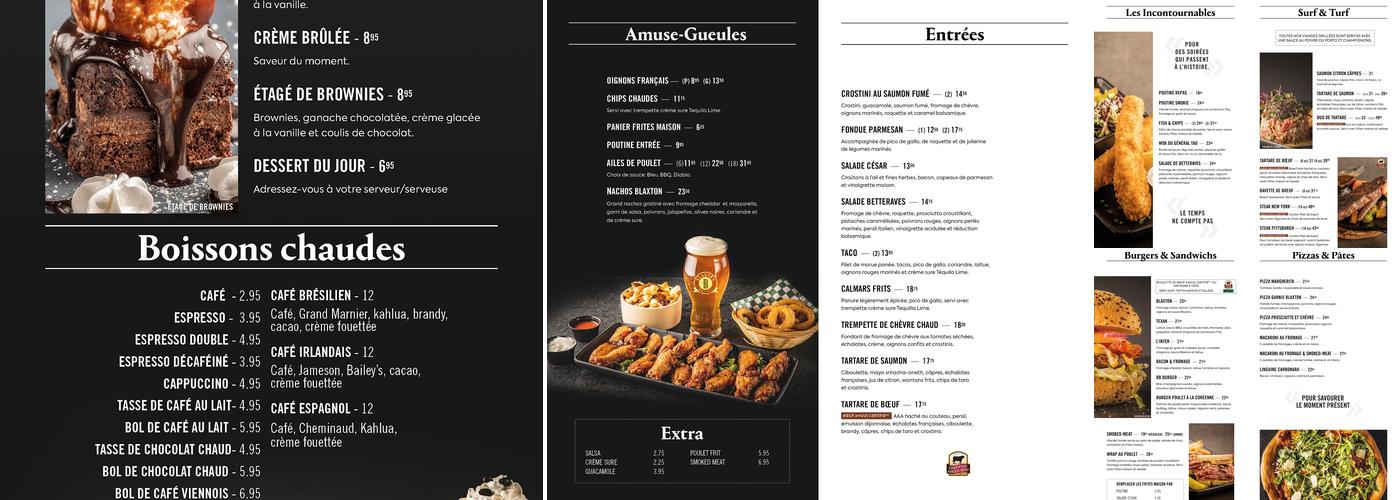 Blaxton Centre Vidéotron Menu