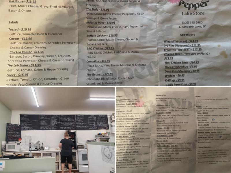 Clearwater Lake Store Menu