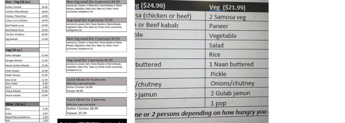 Beach Bitez Menu