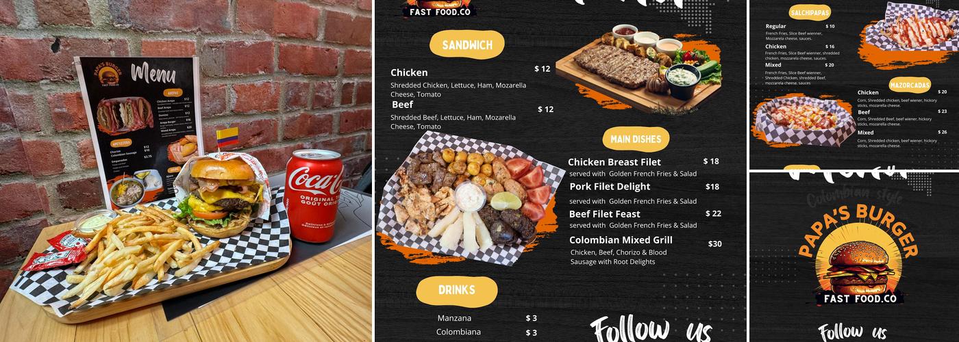 Papa's Burger CO Menu