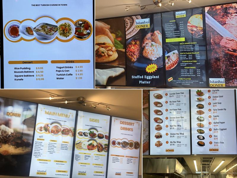 Istanbul Doner Shop Menu