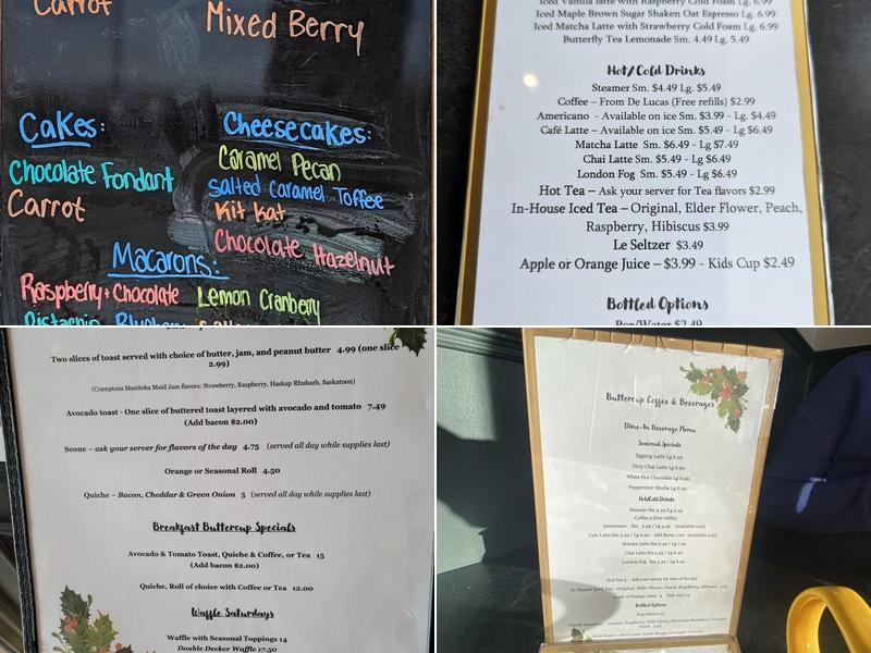 Buttercup Cafe Menu